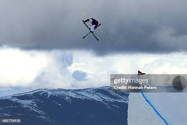 Luca Tribondeau of Austria competes in the Snowboard & AFP Freeski Big Air Finals during the Winter Games NZ at Cardrona Alpine Resort on August 30,...