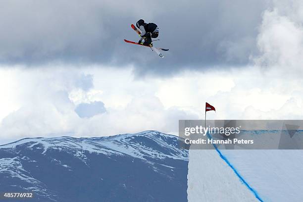 Antoine Adelisse of France competes in the Snowboard & AFP Freeski Big Air Finals during the Winter Games NZ at Cardrona Alpine Resort on August 30,...