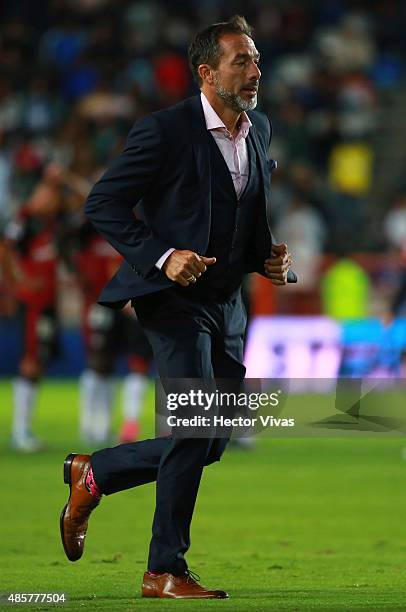 Gustavo Matosas coach of Atlas leaves the field after his team tied a 7th round match between Pachuca and Atlas as part of the Apertura 2015 Liga MX...