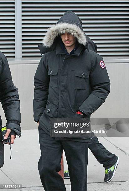 Andrew Garfield is seen on the movie set on February 25, 2013 in New York City.