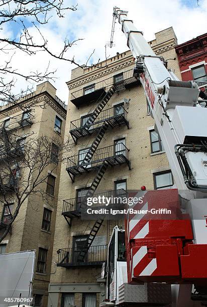 General atmosphere on the movie set on February 25, 2013 in New York City.