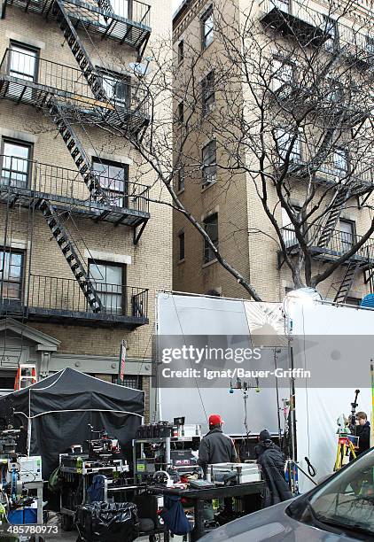 General atmosphere on the movie set on February 25, 2013 in New York City.