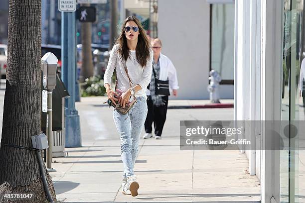 Alessandra Ambrosio is seen in Beverly Hills on February 14, 2013 in Los Angeles, California.