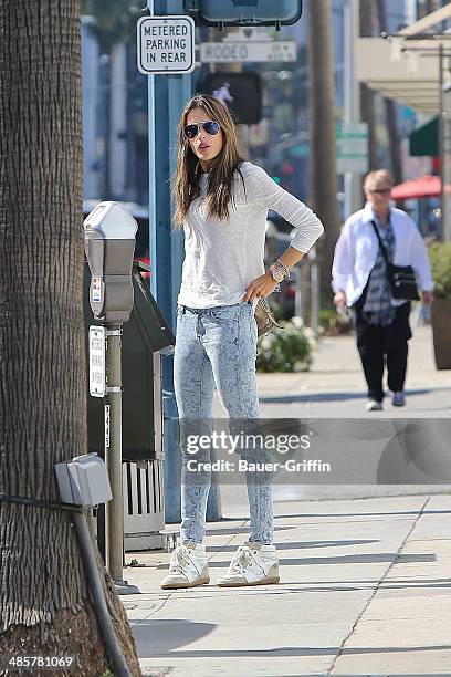 Alessandra Ambrosio is seen in Beverly Hills on February 14, 2013 in Los Angeles, California.