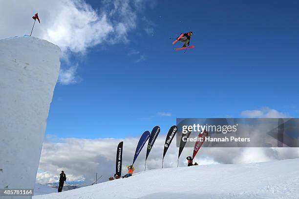 Andri Ragettli of Switzerland competes in the Snowboard & AFP Freeski Big Air Finals during the Winter Games NZ at Cardrona Alpine Resort on August...