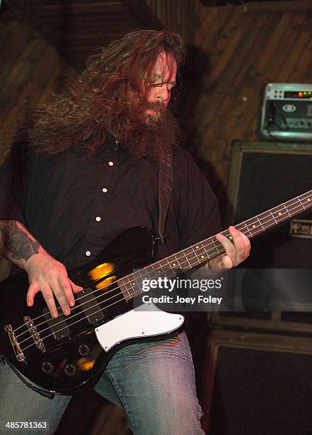 Jason McCash of The Gates Of Slumber performs at Indy's Jukebox on April 6, 2014 in Indianapolis, Indiana.