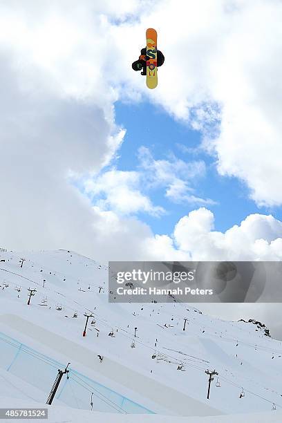 Yuki Kadono of Japan competes in the Snowboard & AFP Freeski Big Air Finals during the Winter Games NZ at Cardrona Alpine Resort on August 30, 2015...