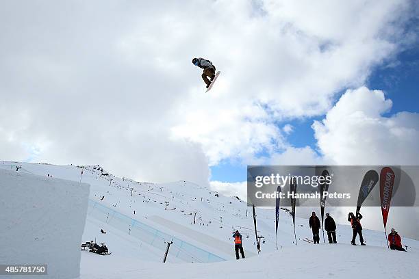 Asami Hirono of Japan competes in the Snowboard & AFP Freeski Big Air Finals during the Winter Games NZ at Cardrona Alpine Resort on August 30, 2015...