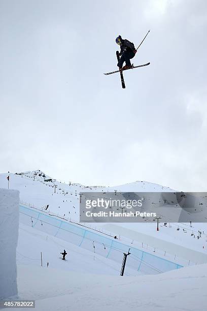 Elias Ambuehl of Switzerland competes in the Snowboard & AFP Freeski Big Air Finals during the Winter Games NZ at Cardrona Alpine Resort on August...