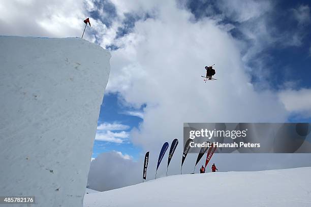 Jackson Wells of New Zealand competes in the Snowboard & AFP Freeski Big Air Finals during the Winter Games NZ at Cardrona Alpine Resort on August...