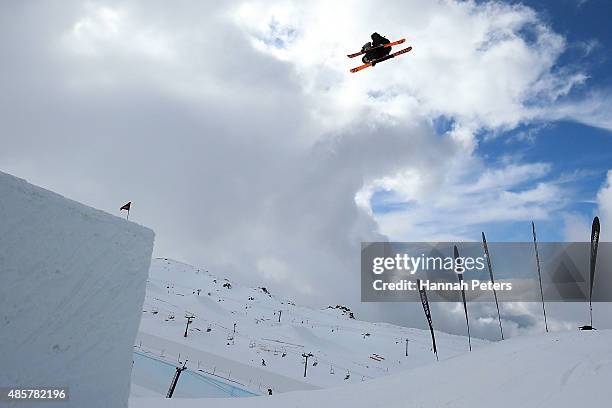 Antoine Adelisse of France competes in the Snowboard & AFP Freeski Big Air Finals during the Winter Games NZ at Cardrona Alpine Resort on August 30,...