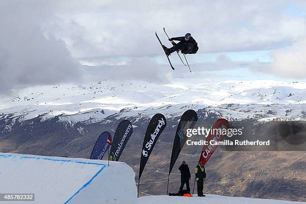 Elias Ambuehl of Switzerland competes in the Snowboard & AFP Freeski Big Air Finals during the Winter Games NZ at Cardrona Alpine Resort on August...