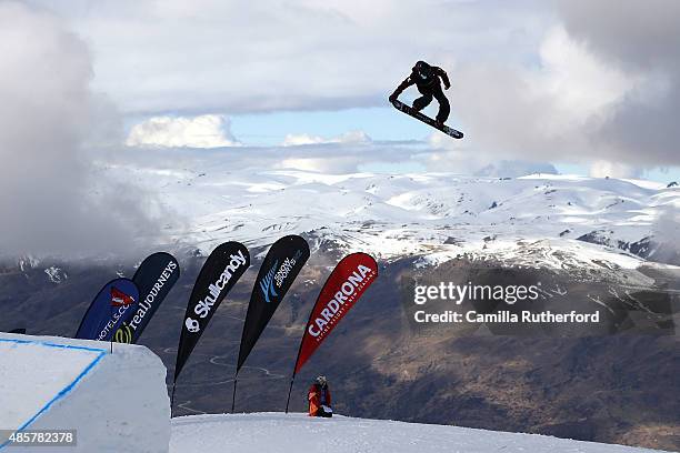 Natsuki Sato of Japan competes in the Snowboard & AFP Freeski Big Air Finals during the Winter Games NZ at Cardrona Alpine Resort on August 30, 2015...