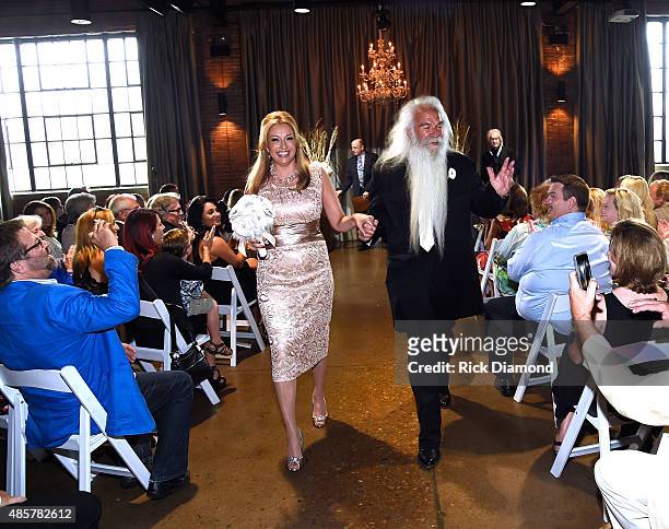 The Oak Ridge Boys' William Lee Golden marries Simone De Staley on August 29, 2015 at The Rosewall in Nashville, Tennessee.