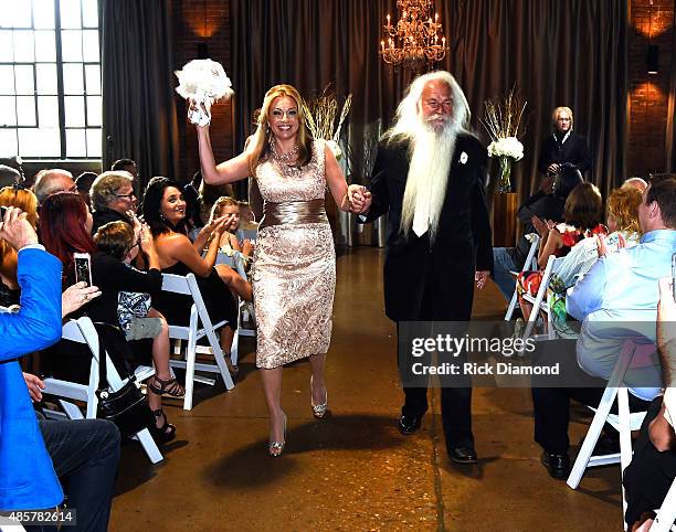 The Oak Ridge Boys' William Lee Golden marries Simone De Staley on August 29, 2015 at The Rosewall in Nashville, Tennessee.