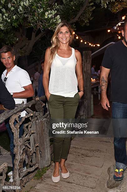 Gabrielle Reece attends Kelly Slater, John Moore and Friends Celebrate the Launch of Outerknown at Private Residence on August 29, 2015 in Malibu,...