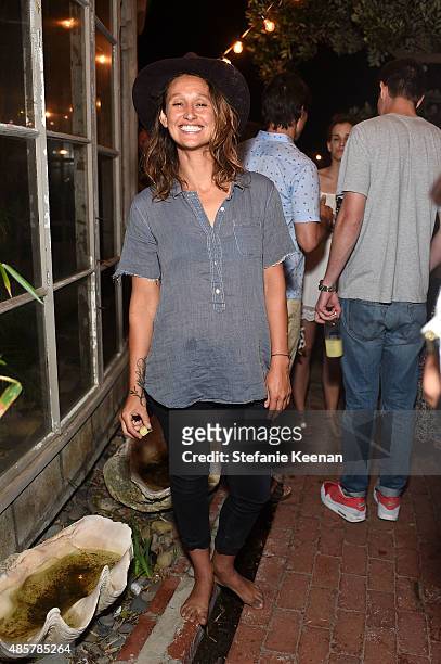 Kassia Meador attends Kelly Slater, John Moore and Friends Celebrate the Launch of Outerknown at Private Residence on August 29, 2015 in Malibu,...