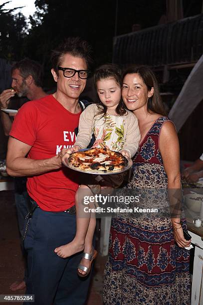 Johnny Knoxville and Naomi Nelson attend Kelly Slater, John Moore and Friends Celebrate the Launch of Outerknown at Private Residence on August 29,...