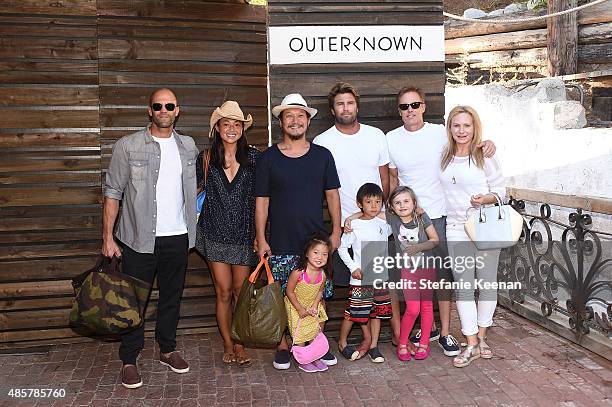 Jason Statham, Ami Masuda, Takuji Masuda, Terry Hardy and guests attend Kelly Slater, John Moore and Friends Celebrate the Launch of Outerknown at...