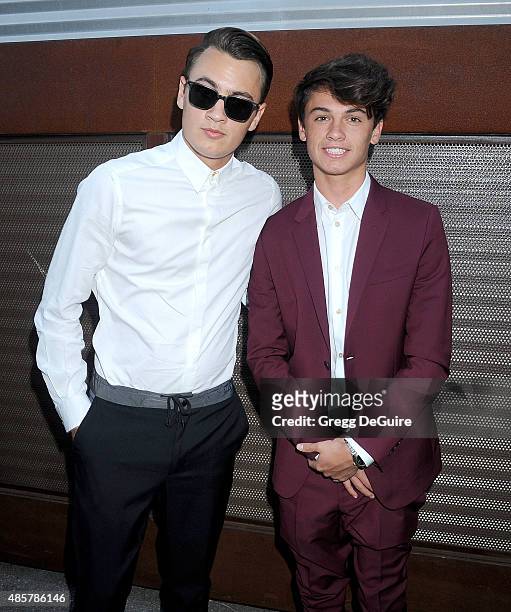 Brandon Thomas Lee and Dylan Jagger Lee arrive at The Hidden Heroes Gala presented by Mercy For Animals at Unici Casa on August 29, 2015 in Culver...