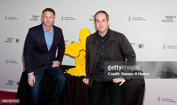 Directors Daniel Junge and Kief Davidson attend the premiere of "Beyond the Brick: A LEGO Brickumentary" during the 2014 Tribeca Film Festival at SVA...