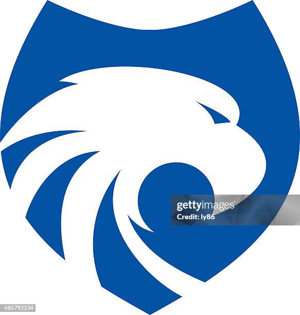 eagle shield - golden eagle stock illustrations