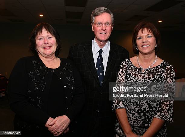 Tim Greenway/Staff photographer -- - Brenda Carland of Scarborough, left, Ralph Rousseau of Standish, middle, and Pam Veilleux of Oxford during the...