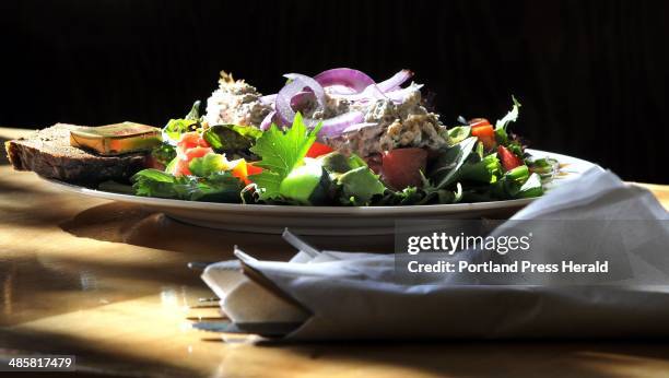 Gabe Souza/Staff Photographer: Artemisia Cafe on Pleasant Street features an Artemisia Salad with lemon dill, albacore tuna salad, on a bed of mixed...