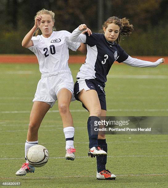 Photo by John Ewing/staff photographer -- Friday, October 21, 2011 -- Yarmouth vs. Fryeburg Academy girls playoff soccer game played at Yarmouth....