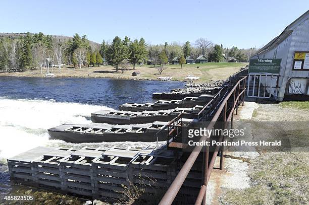 John Patriquin/Staff Photographer,Sat.,May 1, 2010. Historic Upper dam on Mooselookmeguntic Lake in Oquossoc to be replaced by Florida Power.