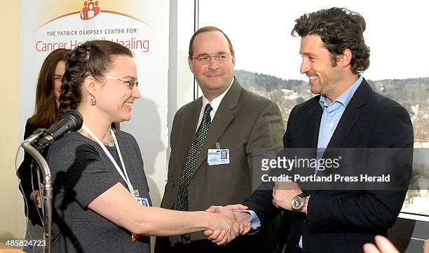 Doug Jones/Staff Photographer, Sunday, March 10, 2008: Patrick Dempsey Seen here at a dedication ceremony at the Central Maine Medical Center at...