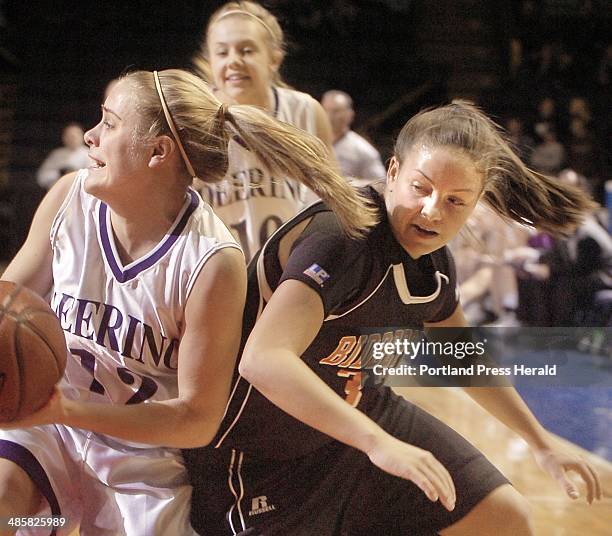 Photo by John Ewing/Staff Photographer -- Saturday, February 21,2009 -- Deering vs. Biddeford girls in regional final game. Deering's Diana Manduca...