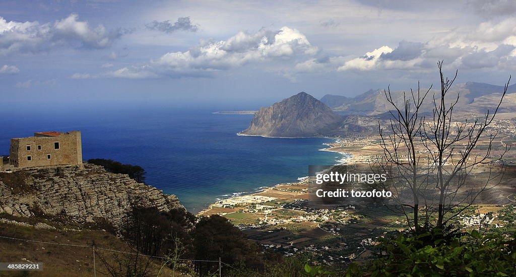 Overview of Erice and coastline