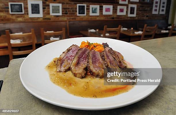 Gordon Chibroski/ Staff Photographer. Thusday, March 4, 2011. Dining Guide Art at Figa at 249 Congress St. This entree is Sczechuan Cumin Fennel...