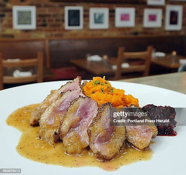 Gordon Chibroski/ Staff Photographer. Thusday, March 4, 2011. Dining Guide Art at Figa at 249 Congress St. This entree is Sczechuan Cumin Fennel...