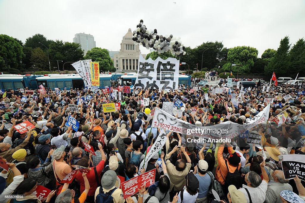 People protest against PM Abe's Japan security policy