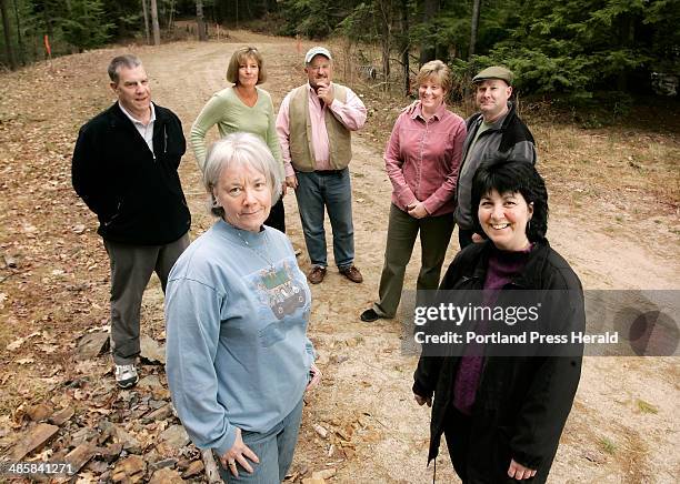 Derek Davis/Staff Photographer: The founders of the Blandings Park Wildlife Sanctuary gather at the future entrance to the park near Route 9 in...