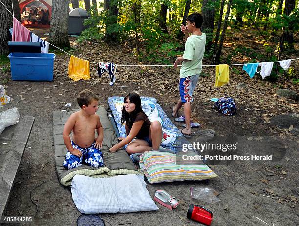 July 26. 2008. Grand children of Robert Low and Denise Eastman enjoyed sleeping outside under the stars at Sebago Lake Campground where first time...