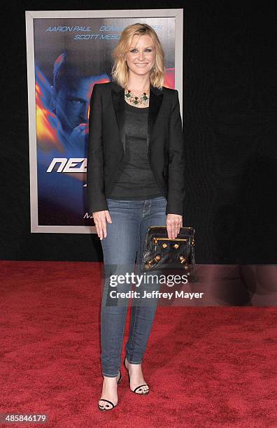 Actress Bonnie Somerville arrives at the Los Angeles premiere of 'Need For Speed' at TCL Chinese Theatre on March 6, 2014 in Hollywood, California.