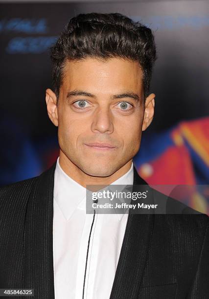 Actor Rami Malek arrives at the Los Angeles premiere of 'Need For Speed' at TCL Chinese Theatre on March 6, 2014 in Hollywood, California.