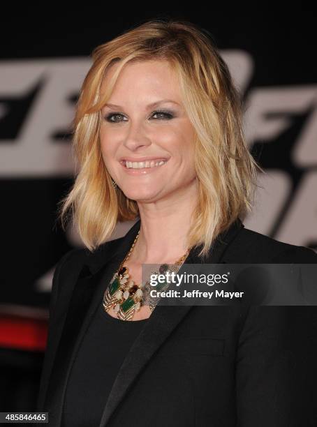 Actress Bonnie Somerville arrives at the Los Angeles premiere of 'Need For Speed' at TCL Chinese Theatre on March 6, 2014 in Hollywood, California.