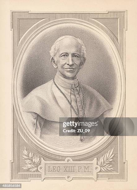 pope leo xiii (1810 - 1903), published in 1878 - leonardo lourenco bastos stock illustrations