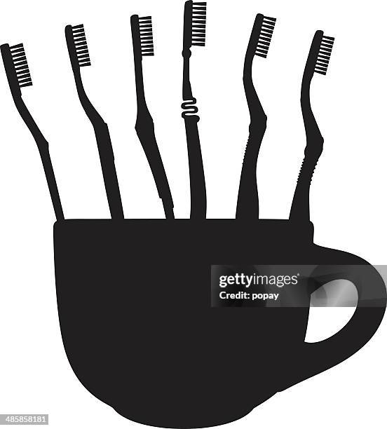 toothbrush silhouette - toothpaste isolated stock illustrations