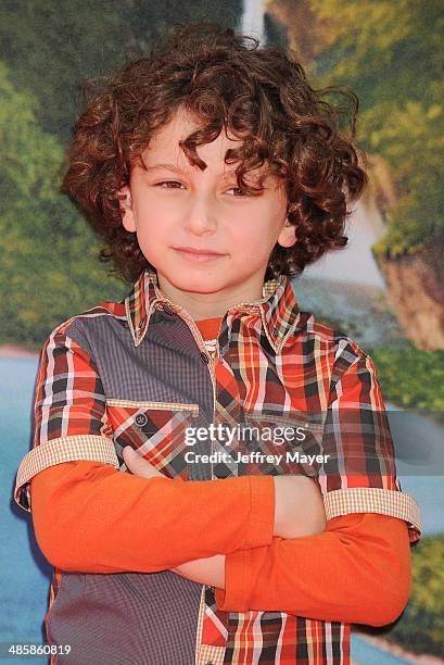 Actor August Maturo attends the premiere of DisneyToon Studios' 'The Pirate Fairy' at Walt Disney Studios on March 22, 2014 in Burbank, California.