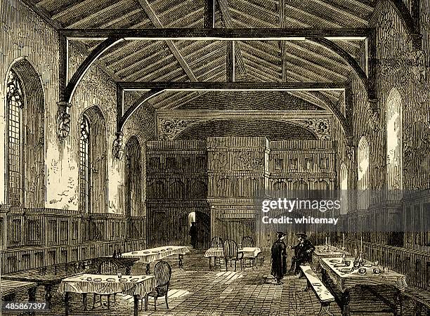 college hall, westminster school - boarding school stock illustrations