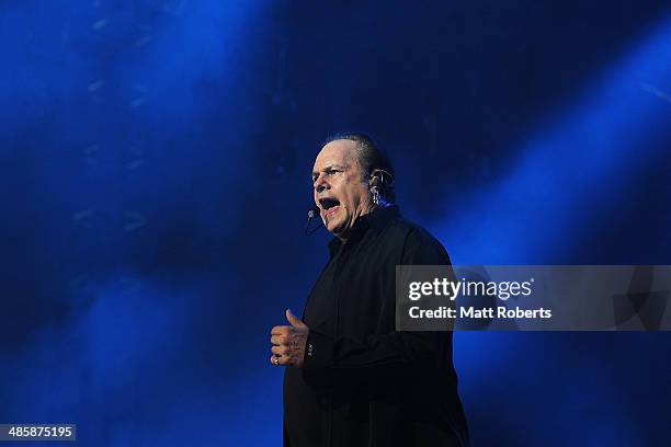 Harry Wayne Casey of KC and The Sunshine Band performs live for fans at the 2014 Byron Bay Bluesfest on April 21, 2014 in Byron Bay, Australia.