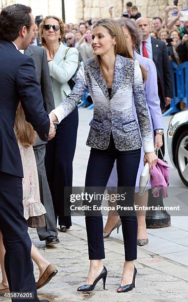 Princess Letizia of Spain attends Easter Mass at the Cathedral of Palma de Mallorca on April 20, 2014 in Palma de Mallorca, Spain.