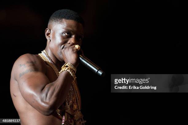 Torrence Hatch aka Lil Boosie performs at UNO Lakefront Arena on April 20, 2014 in New Orleans, Louisiana.