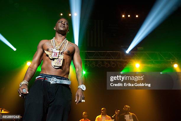 Torrence Hatch aka Lil Boosie performs at UNO Lakefront Arena on April 20, 2014 in New Orleans, Louisiana.