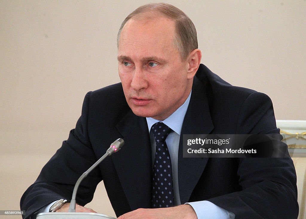 Russian President Vladimir Putin attends the State Council meeting